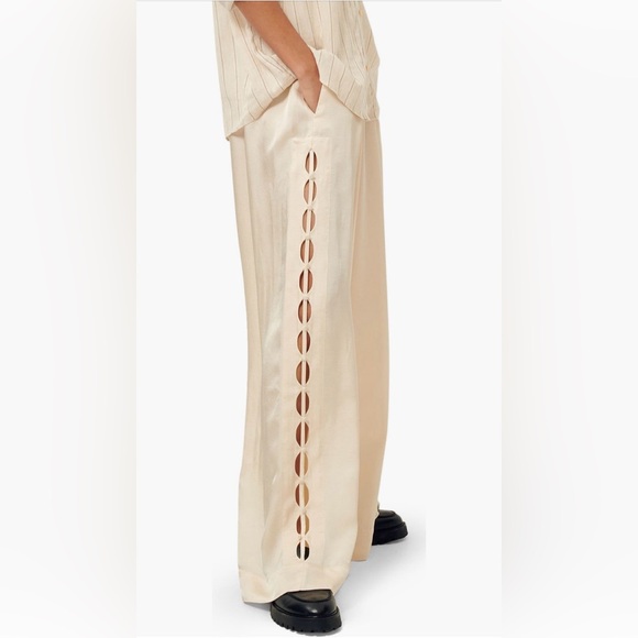 Sessun Chueca Side Cutout Wide Leg Satin Pants - Picture 2 of 6